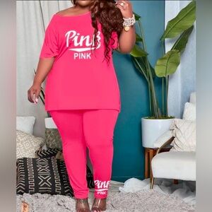 Pink Graphic Lounge Set